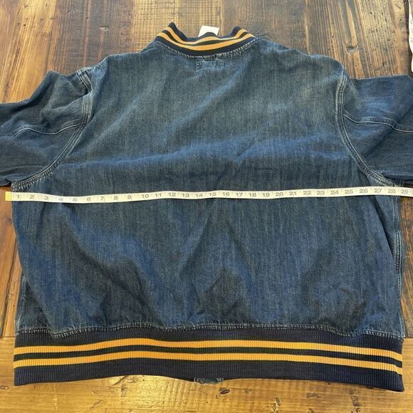 NWT Polo Ralph Lauren Varsity Spell Out Denim Bomber MENS 2XB Jacket $348 - Picture 4 of 6
